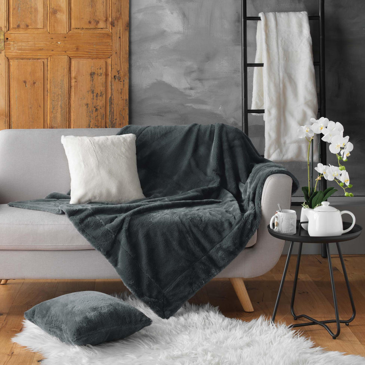 TAGESDECKE Caresse 125/150 cm - Anthrazit, Textil (150/125cm) - Douceur d´intérieur