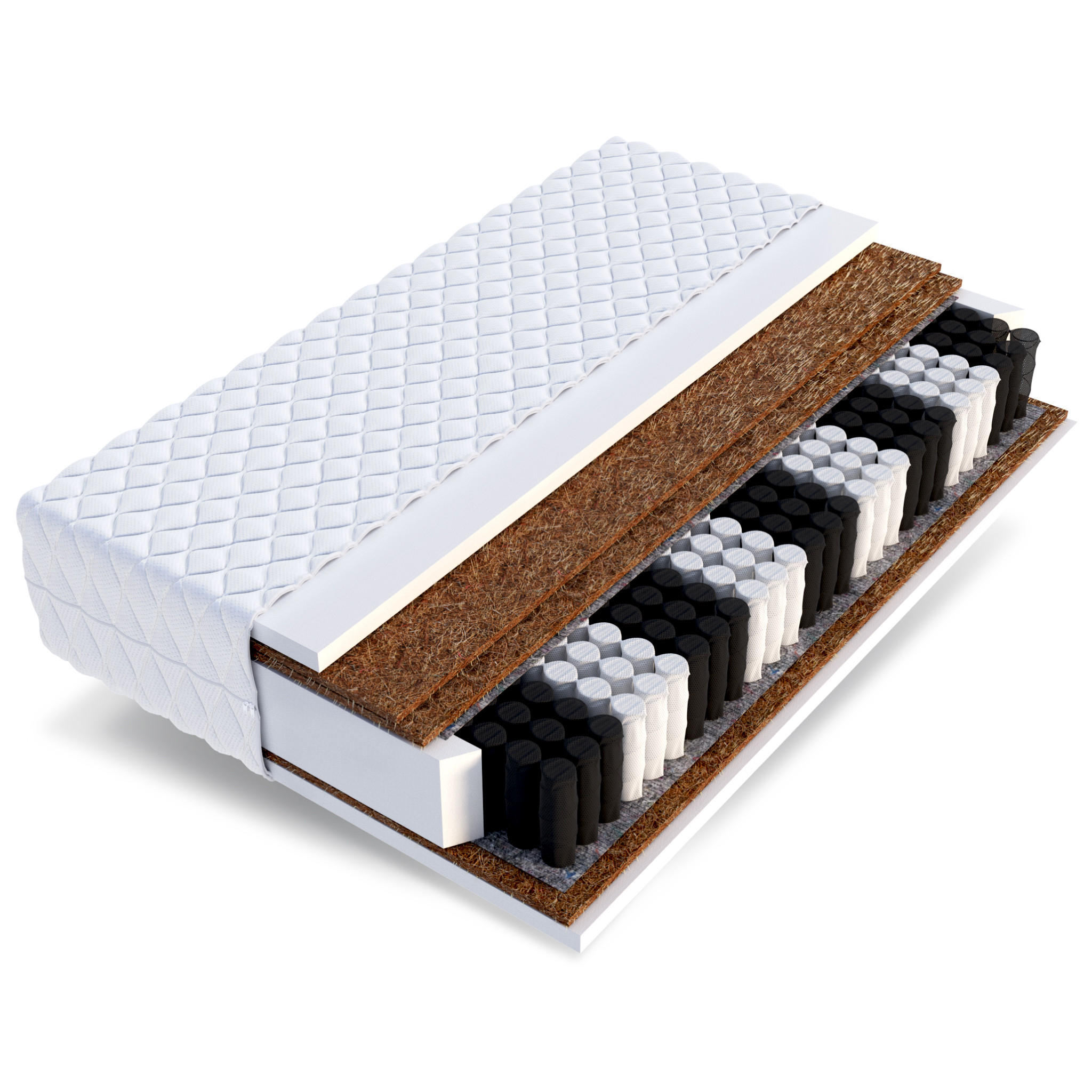 TASCHENFEDERKERNMATRATZE Super Hart - Weiß, Textil (140/200cm) - FDM