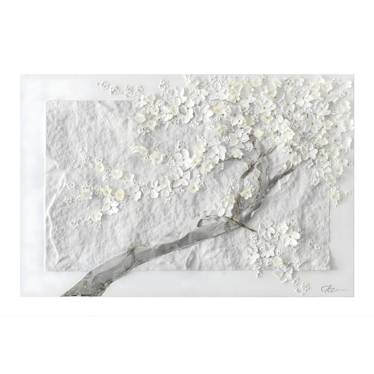 ACRYLBILD HANDGEMALT 90/60 cm - Gelb/Weiß, Holz/Textil (90/60cm) - KUNSTLOFT