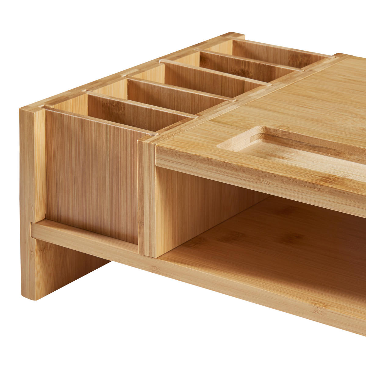 MONITORSTÄNDER Hartola - Naturfarben, Holz (28/65/15cm) - [en.casa]