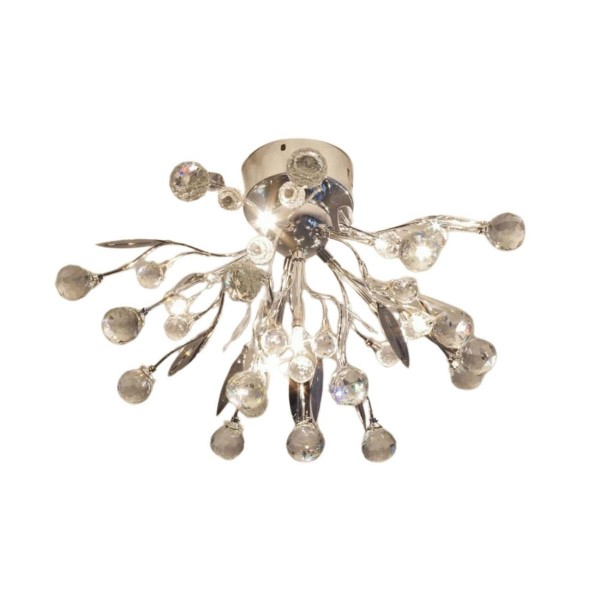 DECKENLEUCHTE Steinbach, Silber/Chrom, 42cm - Chromfarben, Glas (42/42/26cm) - KOSILUM