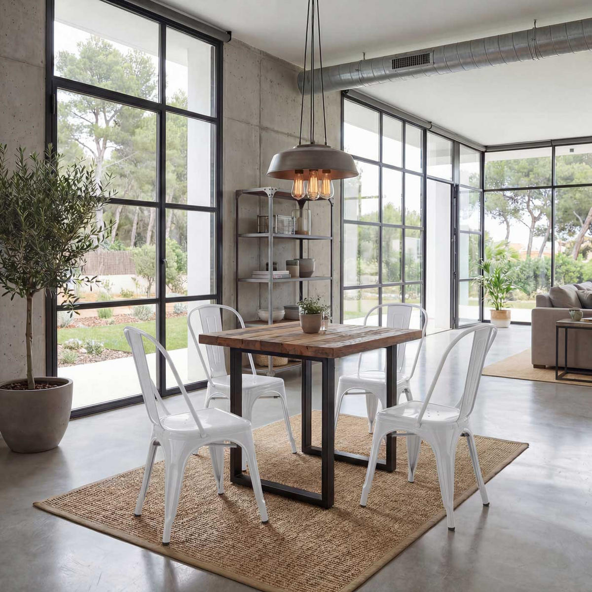 STUHL METALL Weiß 4er-Set - Weiß, Metall (45/87/43cm) - MCW