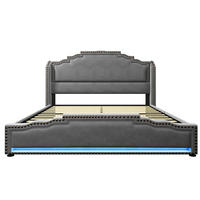 POLSTERBETT 160/200 cm Doppelbett mit 4 Schubladen in Samt Grau - Grau, Holz/Metall