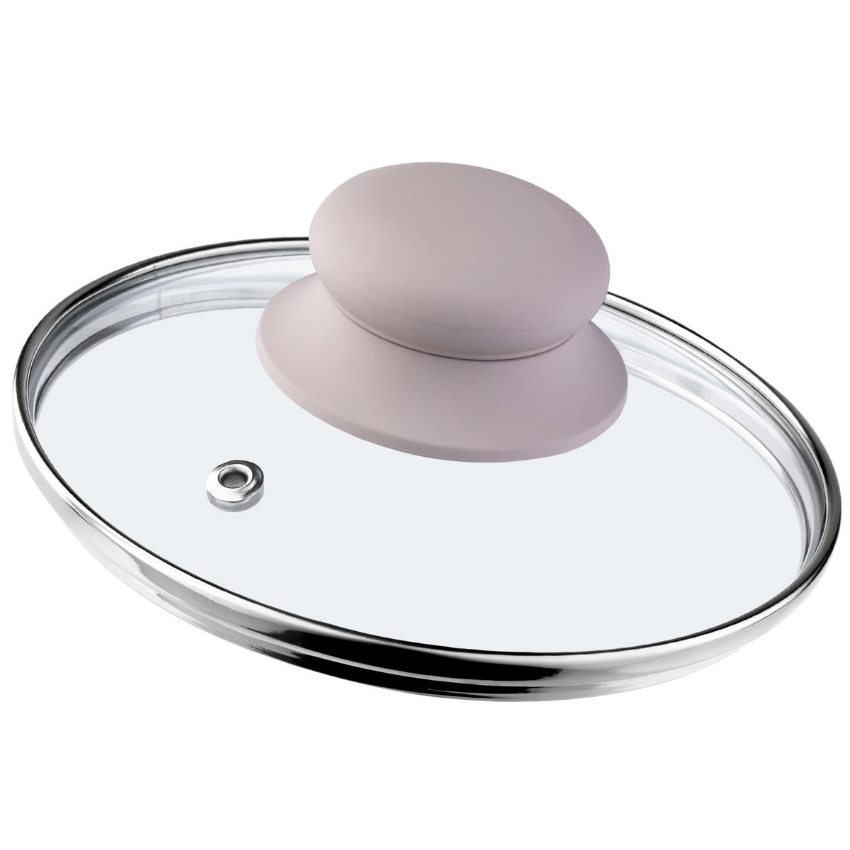DECKEL mit Beige Silikongriff, 16 cm - Transparent, Glas (16cm) - KADAX
