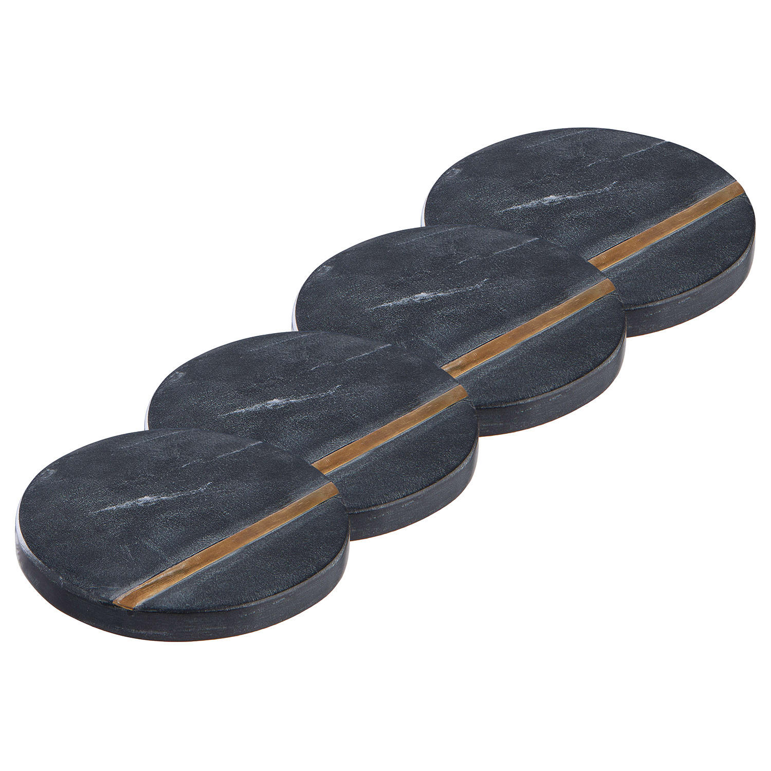 UNTERSETZER (4er Set) Marble - Goldfarben/Schwarz, Stein (10/10cm) - BUTLERS