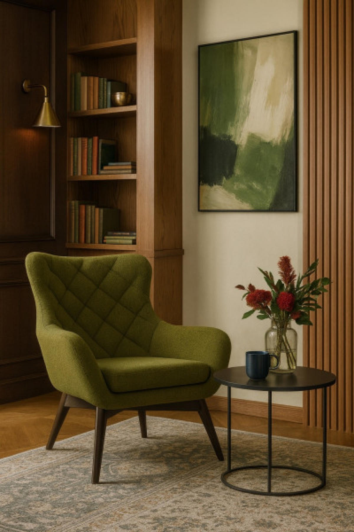 SESSEL Braun Lisa Caro Auf Holzbeinen - Grün, Textil (88/108/88cm) - Sepro Meble