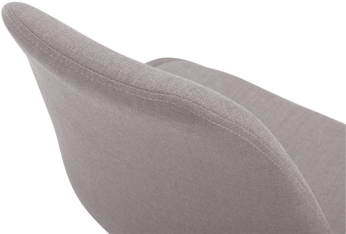 DREHSTUHL Stoff grau - Chromfarben/Grau, Textil/Metall (48/76/57cm) - CLP