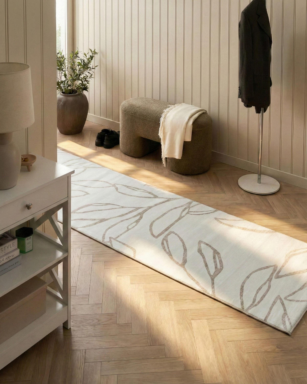 TEPPICH Hellbeige 80/300 cm Bismil - Beige, Textil (80/300cm) - Beliani