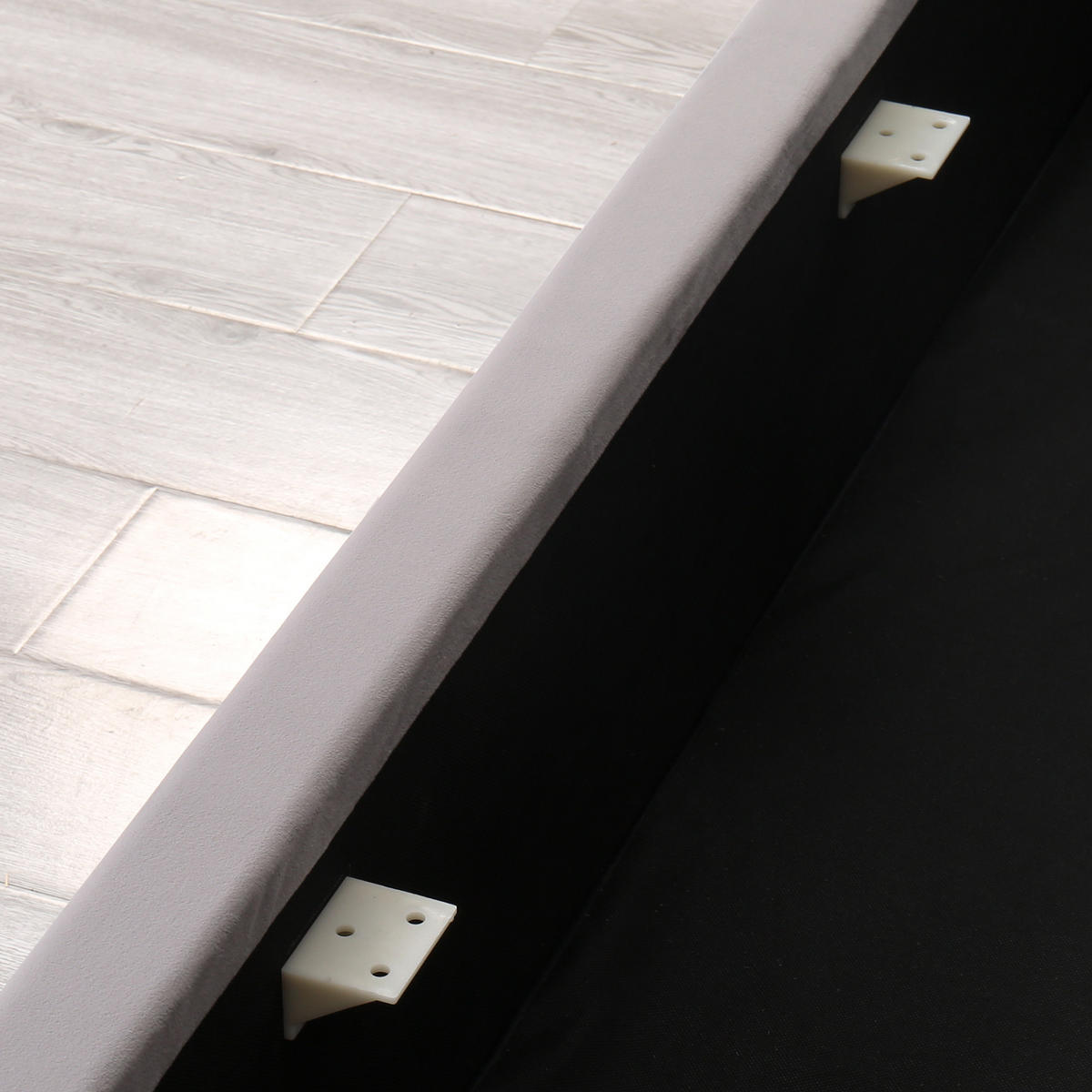 POLSTERBETT aus Samt 160x200 cm in Grau mit Bettkasten & Lattenrost - Grau, Textil (160/200cm) - Modfu