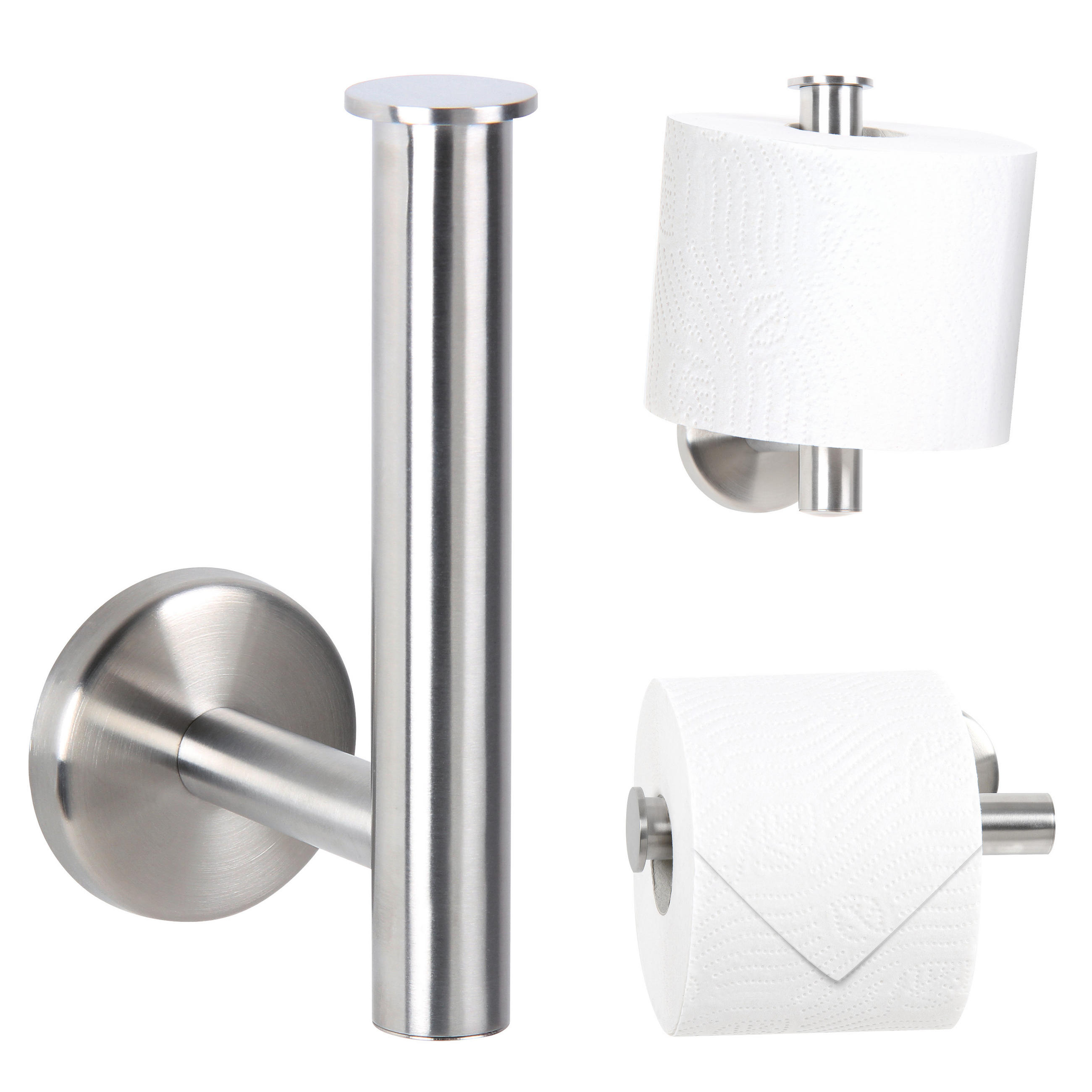 TOILETTENPAPIERHALTER PIAZZA, Edelstahl, matt - Edelstahlfarben, Metall (15/5.7/9cm) - bremermann