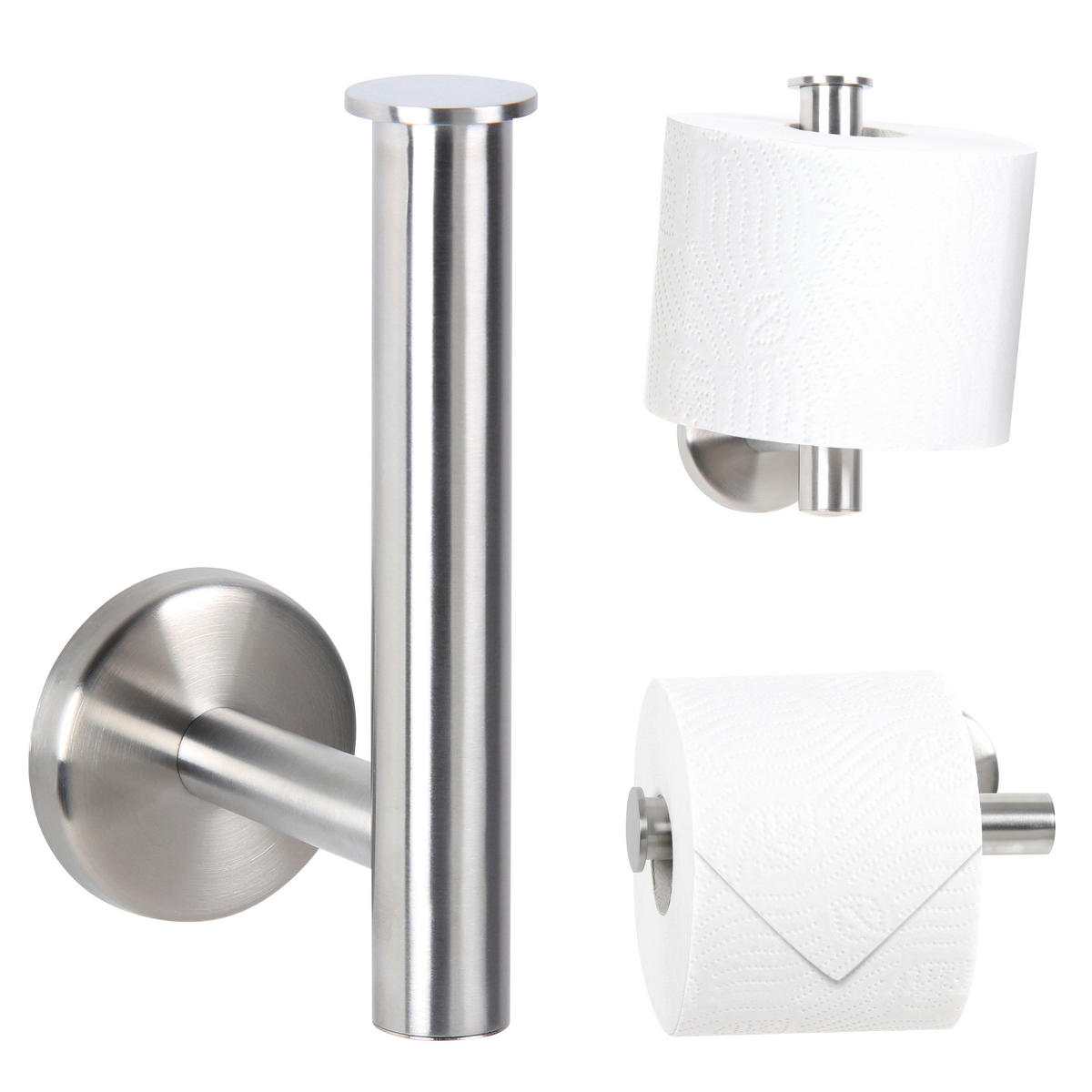 TOILETTENPAPIERHALTER PIAZZA, Edelstahl, matt - Edelstahlfarben, Metall (15/5.7/9cm) - bremermann