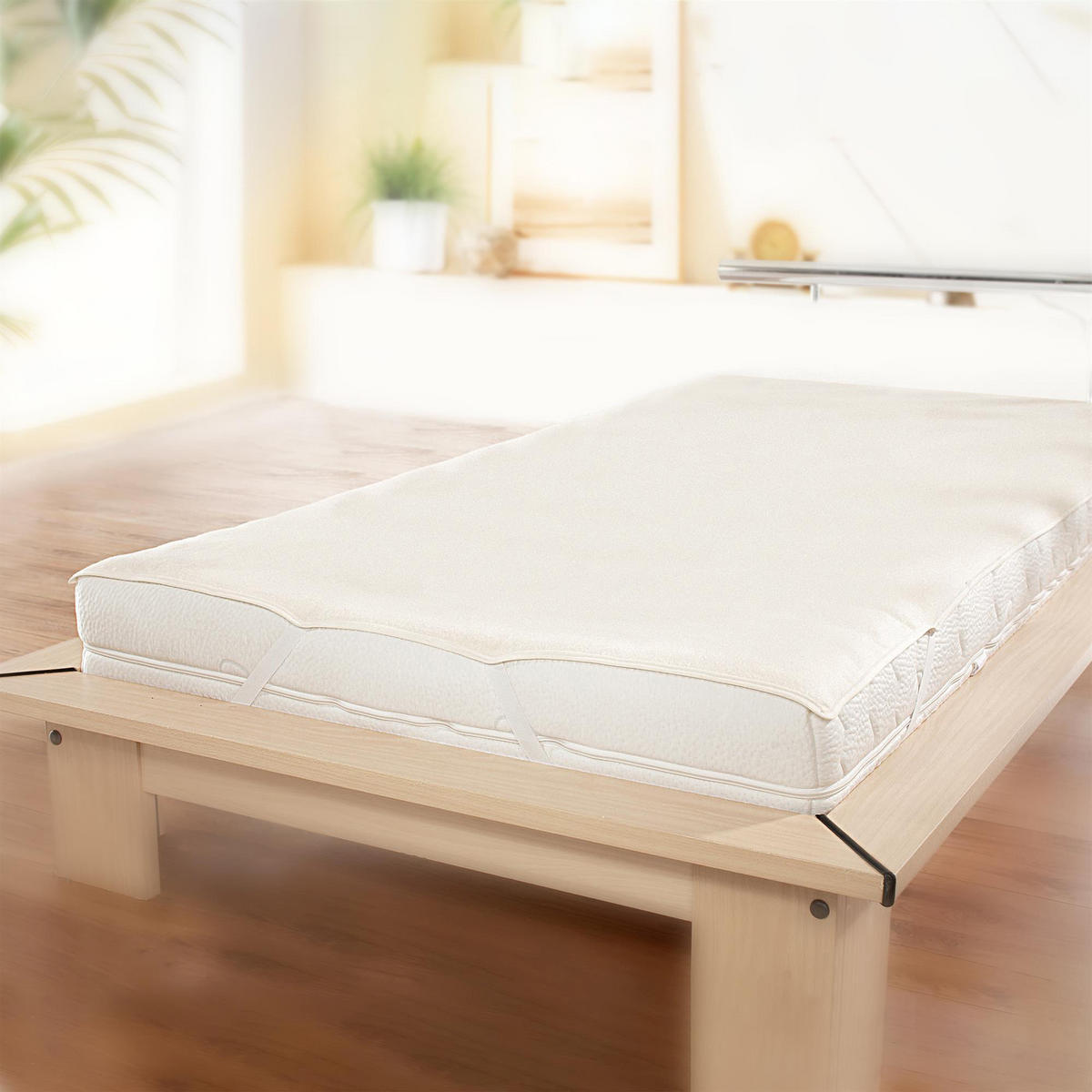 MATRATZENAUFLAGE Molton, wasserdicht mit PU-Beschichtung, Größe: 100x200 - Weiß, Naturmaterialien/Textil (100/200cm) - Breckle