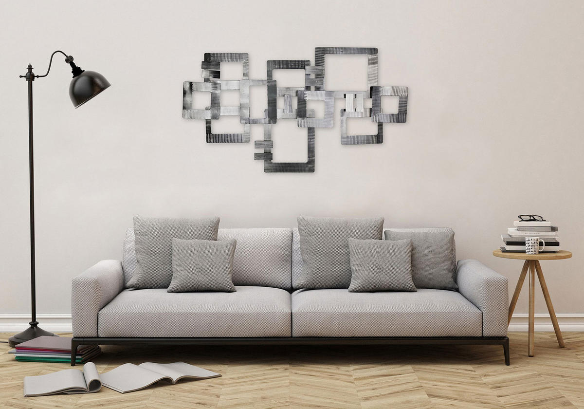 WANDDEKO Silber 110/64 cm - Silberfarben, Metall (2.6/64/7cm) - KUNSTLOFT