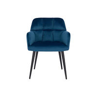 STUHL - 58.5 cm x 62 cm - Samt, Stoff - Blau - PEGA - Blau, Textil (58.5/78/62cm) - Vente-Unique