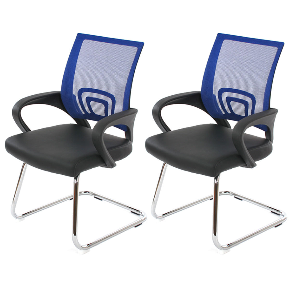 KONFERENZSTUHL Blau 2er-Set - Blau, Textil (57/92/59cm) - MCW