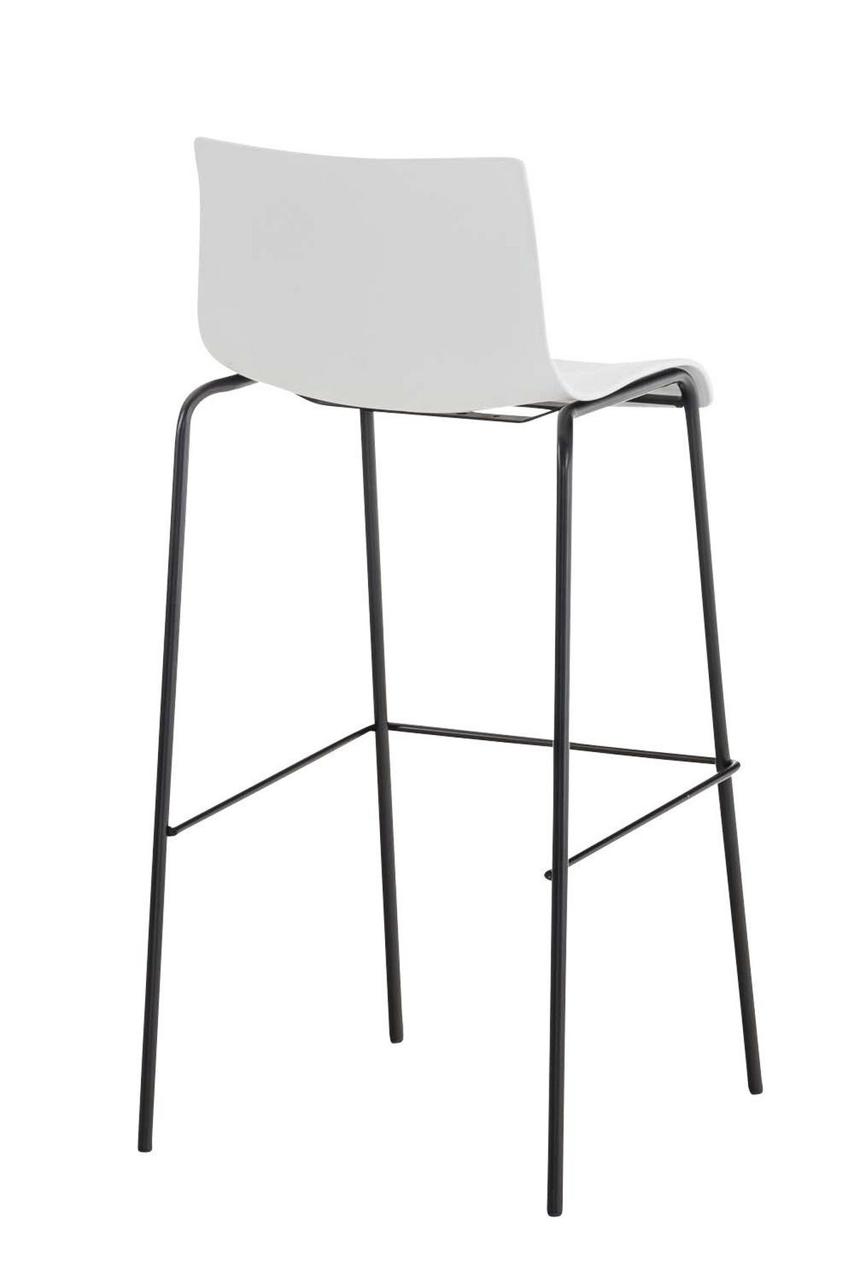 BARHOCKER Kunststoff Weiß - Schwarz/Weiß, Kunststoff/Metall (43/100/48cm) - CLP
