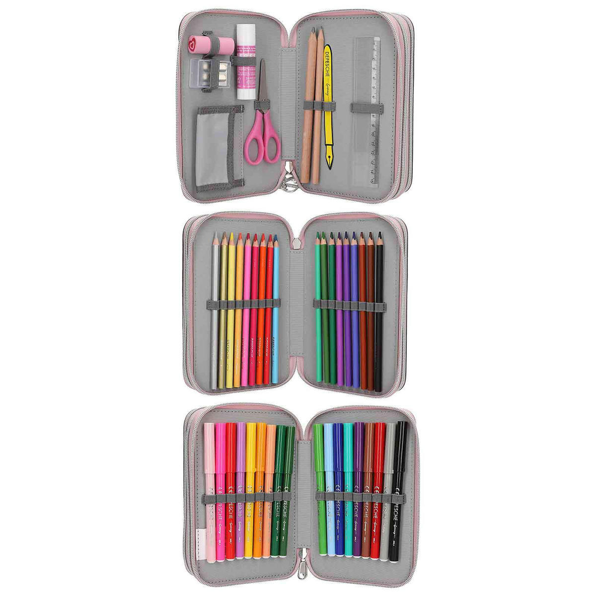 3-FACH FEDERTASCHE MY BFF TOPModel altrosa 7,5 x 13 x 20 cm - Altrosa, Kunststoff (13/20/7.5cm) - Depesche Germany