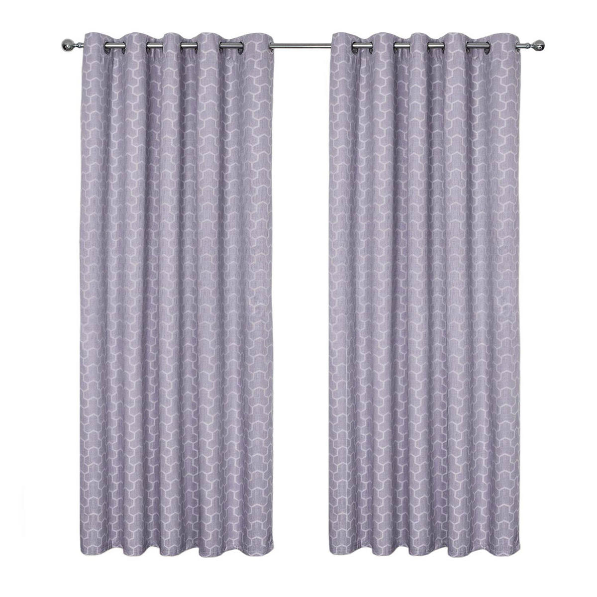 VERDUNKELUNGSVORHÄNGE geometrisch mit Thermo-Funktion, Ösen 228/182 cm - Flieder, Textil (228/182cm) - Homescapes