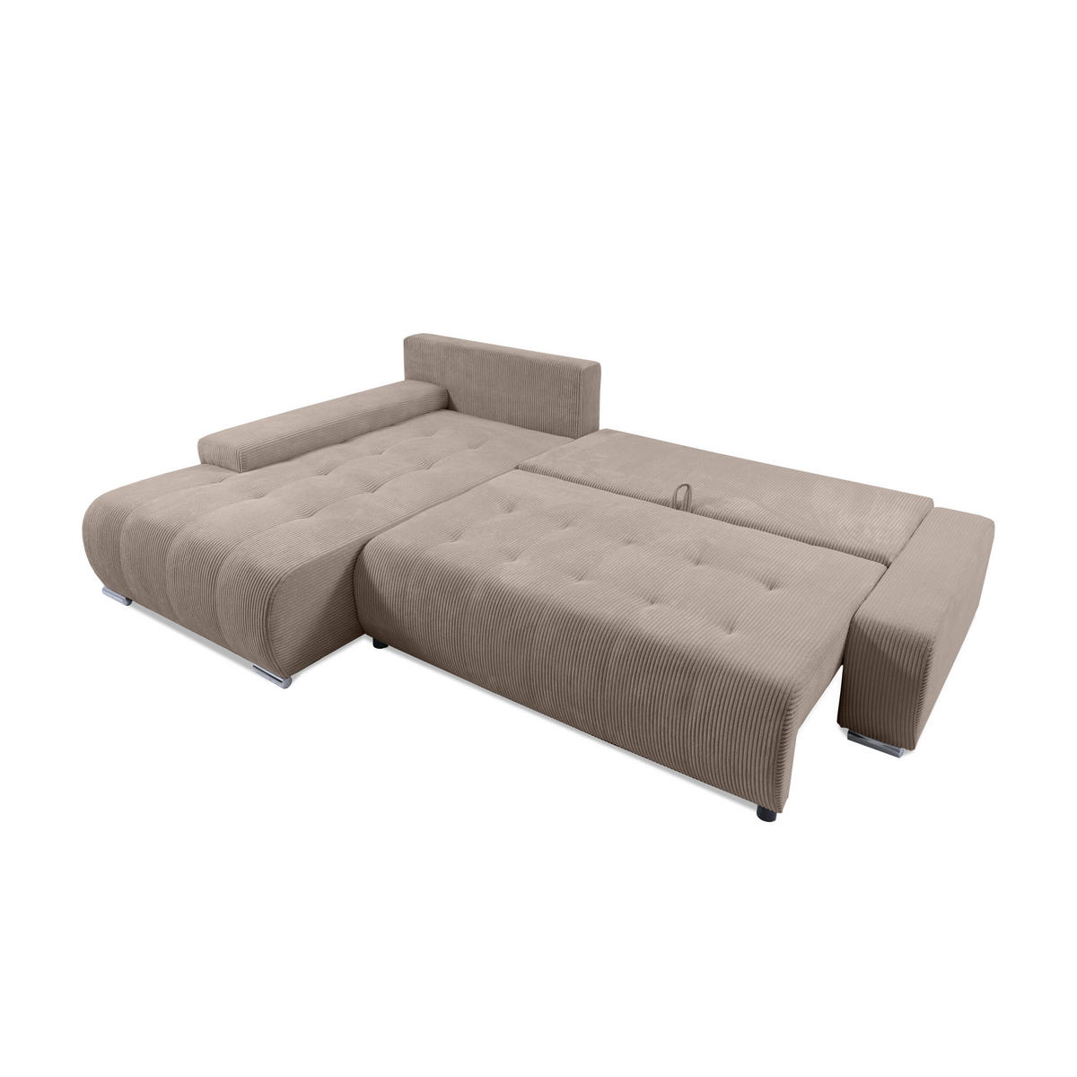 ECKSOFA mit Bettkasten Tragel L, Beige - Beige, Textil (185/265cm) - Meblito