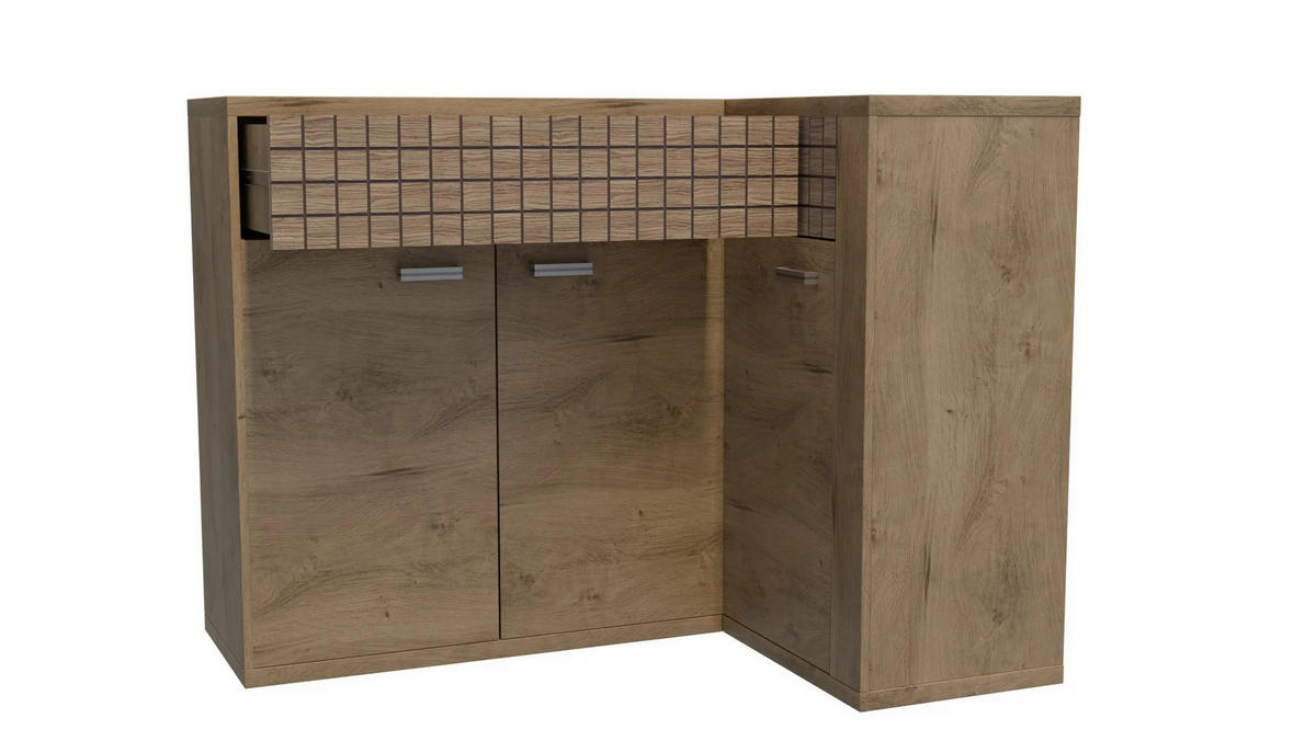 KOMMODE NATURAL N-15 - Eichefarben, Holzwerkstoff (132/69/96cm) - Meblini
