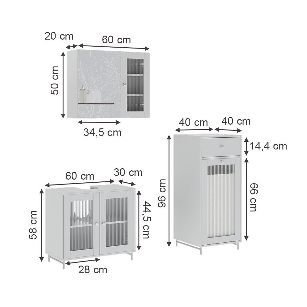 MALTE Bílá - bílá, kompozitní dřevo (60/58/30cm) - Vicco