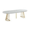 ESSTISCH ausziehbar - 2 bis 12 Personen - MDF & Stahl - Marmor-Optik Weiß & Goldfarben - FIRELA - Weiß, Holz (260/110/76cm) - Vente-Unique