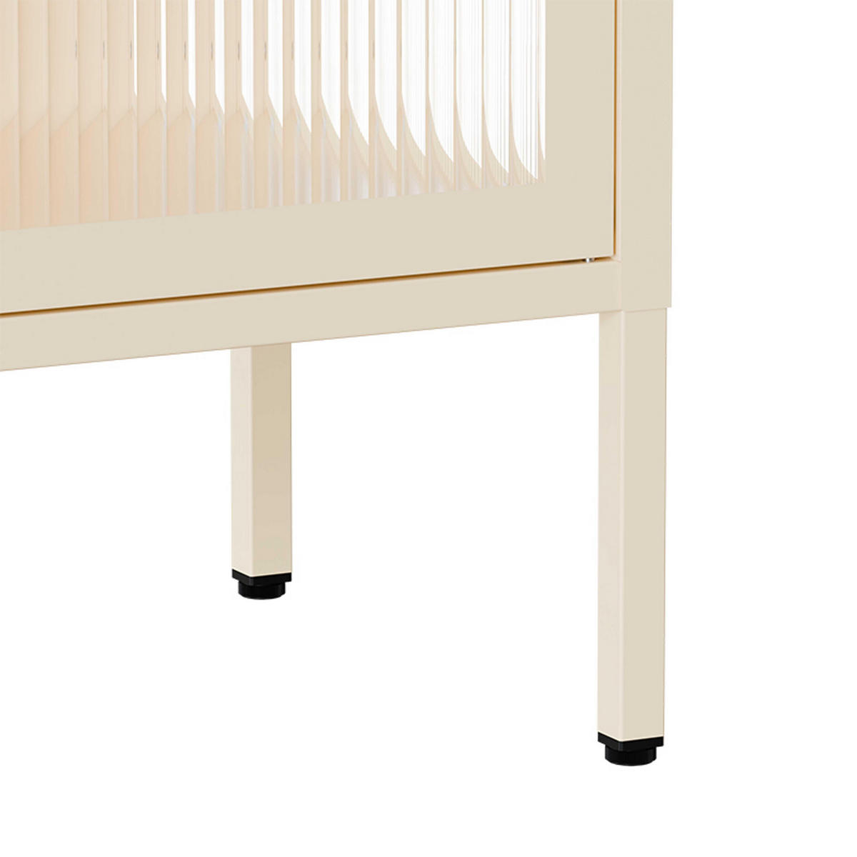 TV-SCHRANK 115 cm, Ekru - Weiß, Metall (35/60/115cm) - Oviala