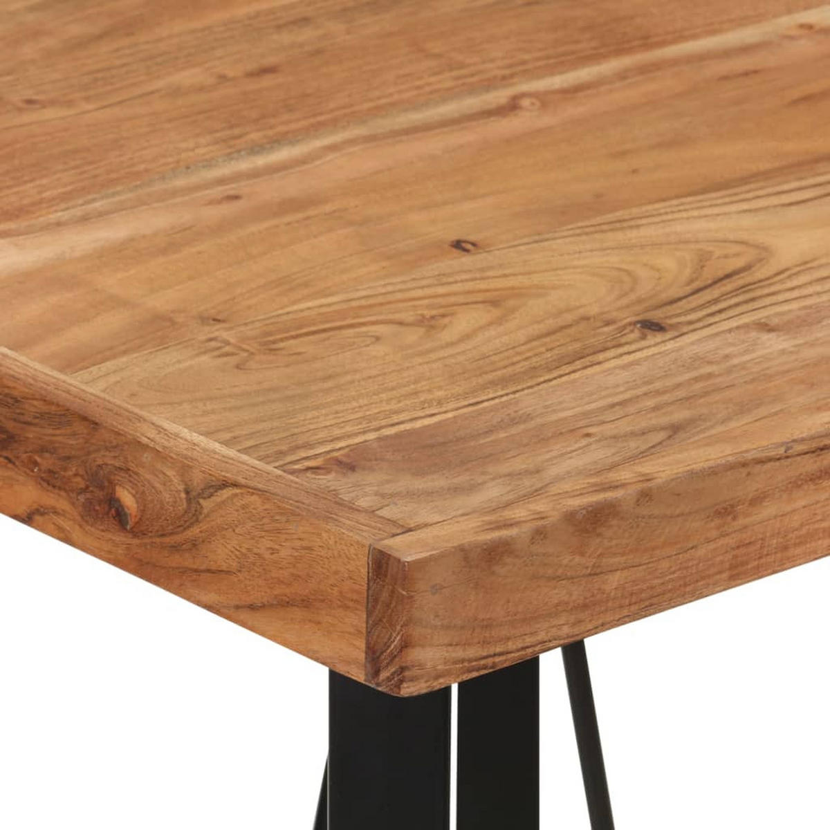 BARTISCH 55/55/107 Cm Massivholz Akazie Und Eisen - Braun, Holz (55/55/107cm) - vidaXL