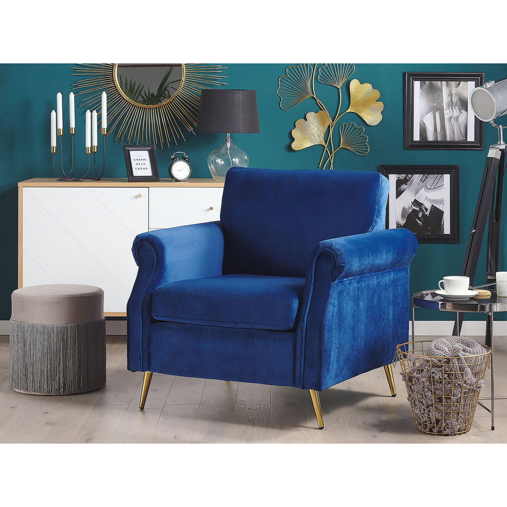 Thumbnail - Beliani Sessel, Blau, Textil, 1-Sitzer, 85x90x69 cm, Wohnzimmer, Sessel, Polstersessel