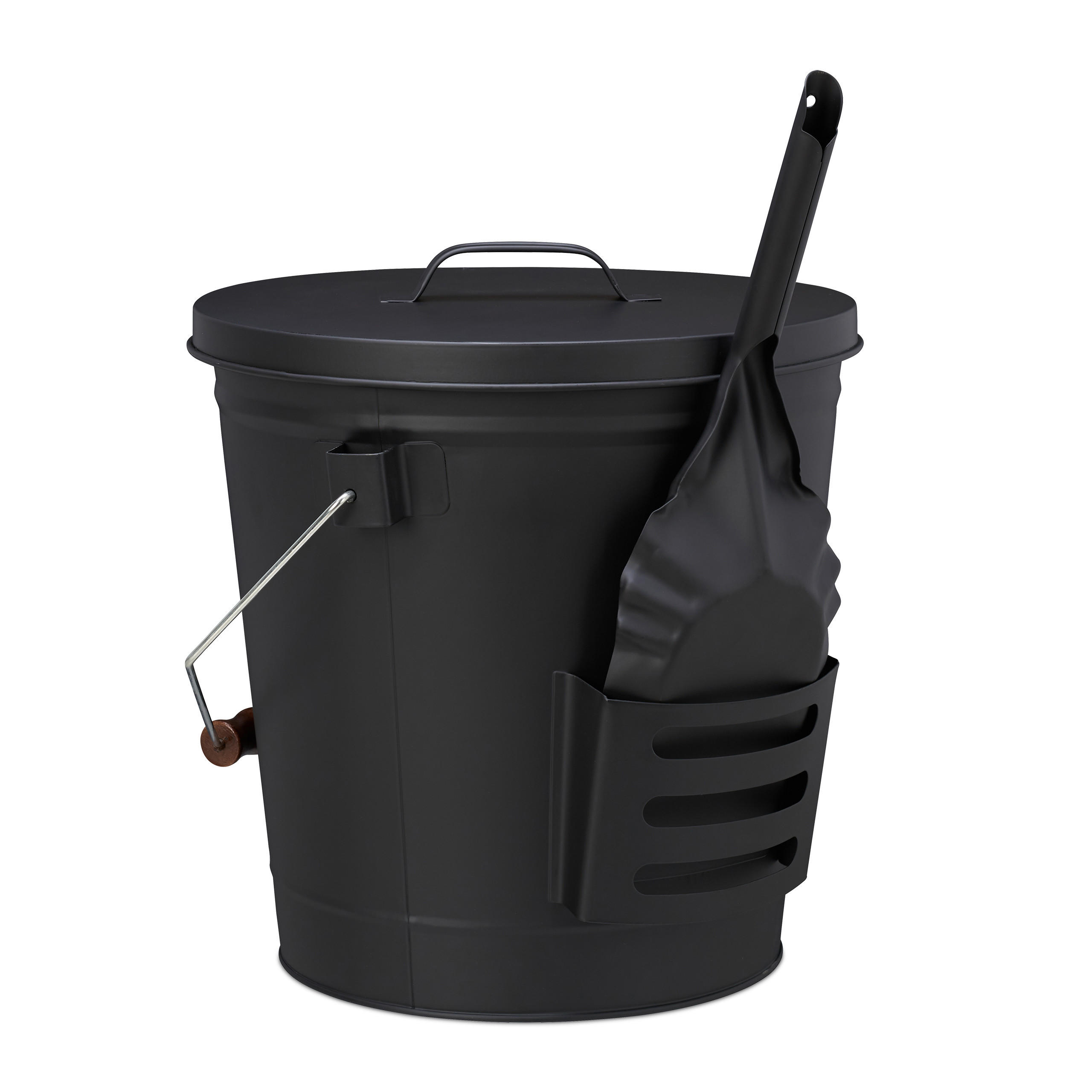ASCHEEIMER - Schwarz, Holz/Metall (33/38/47.5cm) - Relaxdays