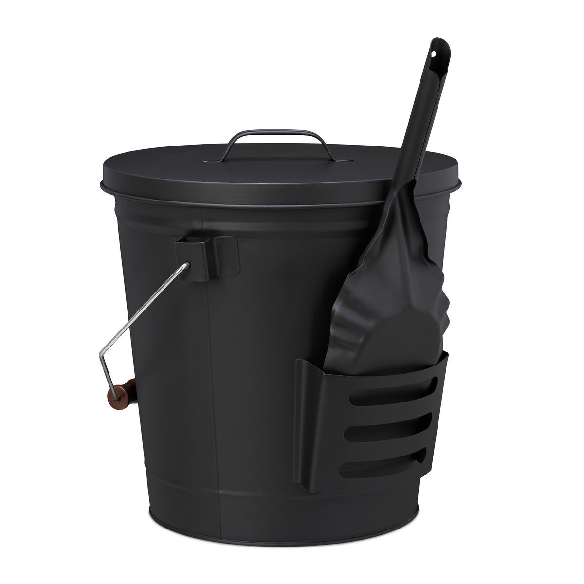 ASCHEEIMER - Schwarz, Holz/Metall (33/38/47.5cm) - Relaxdays