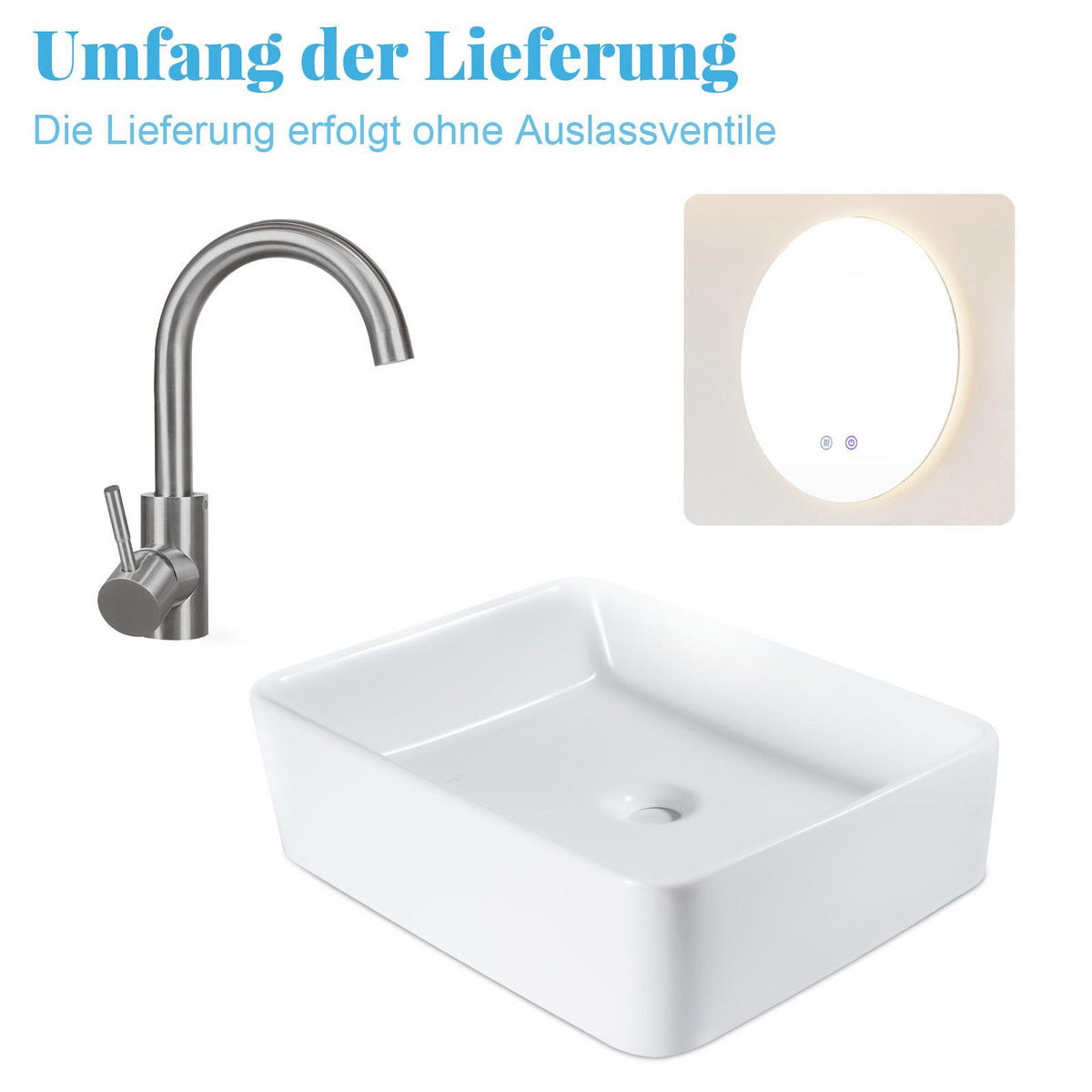 WASCHBECKEN Jyxyn 40/30/13 cm - Weiß, Keramik (30/13/40cm) - ZMH