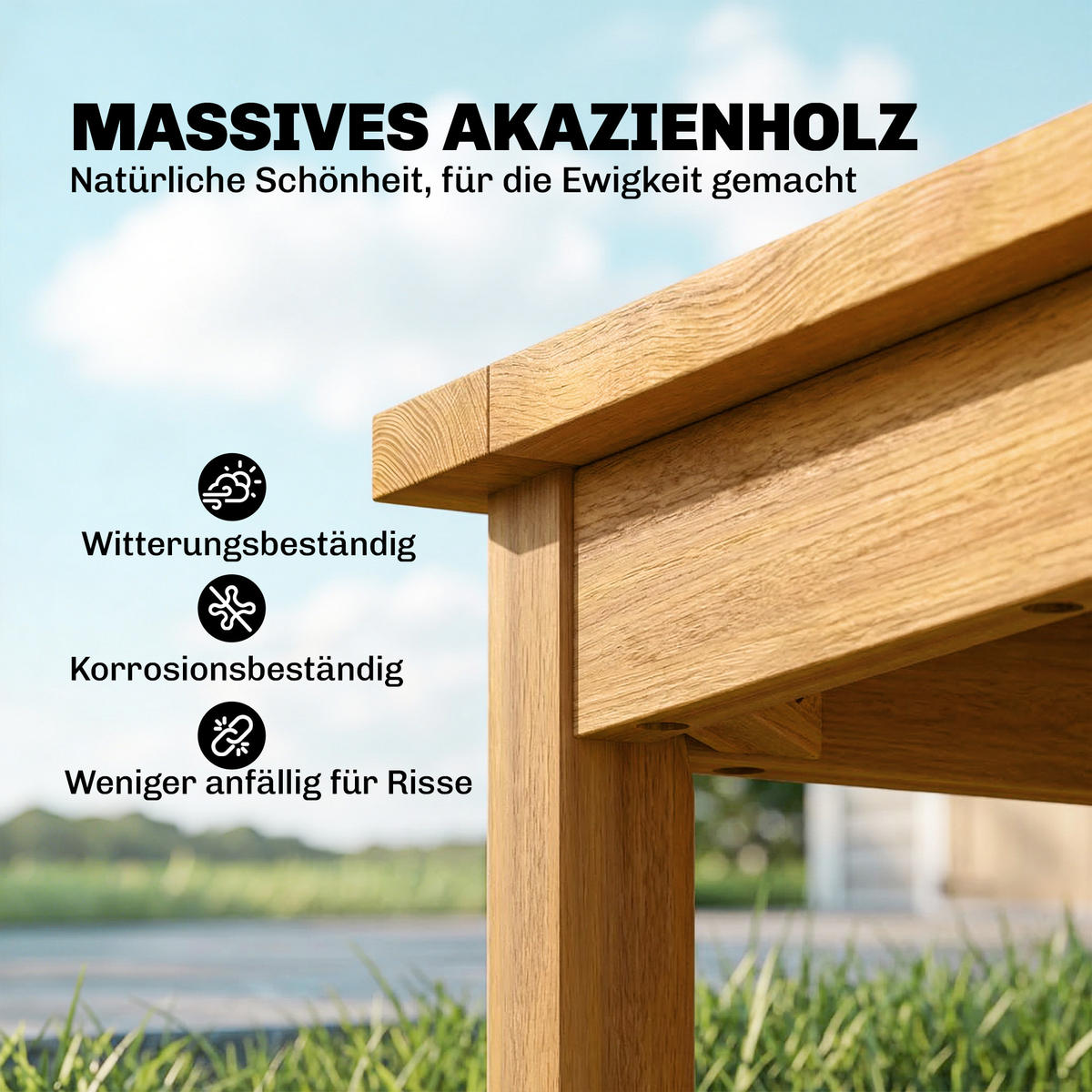 BEISTELLTISCH DE-07336 quadratisch mit Lamellendesign und verstellbaren Füßen Natur - Naturfarben, Holz (48/48/46cm) - ComfortXL