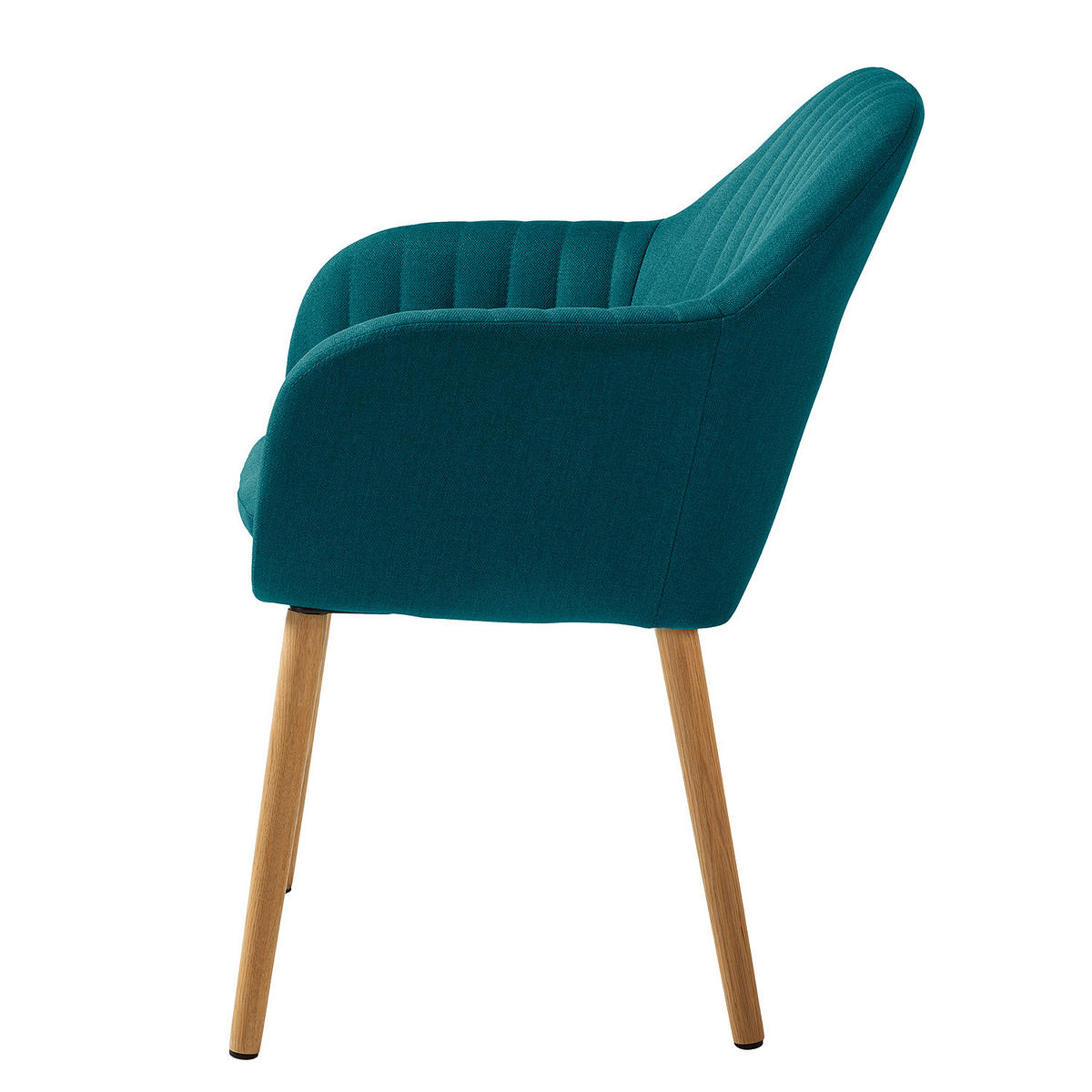 ARMLEHNENSTUHL - Textil / Massivholz - Eichefarben/Petrol, Eichenholz/Holz (57/83/61cm) - home24
