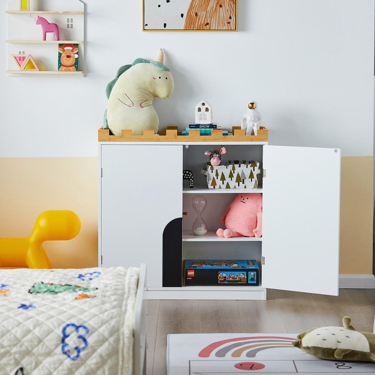 KINDERKOMMODE Weiß - Weiß, Holzwerkstoff (86/87/30cm) - SoBuy