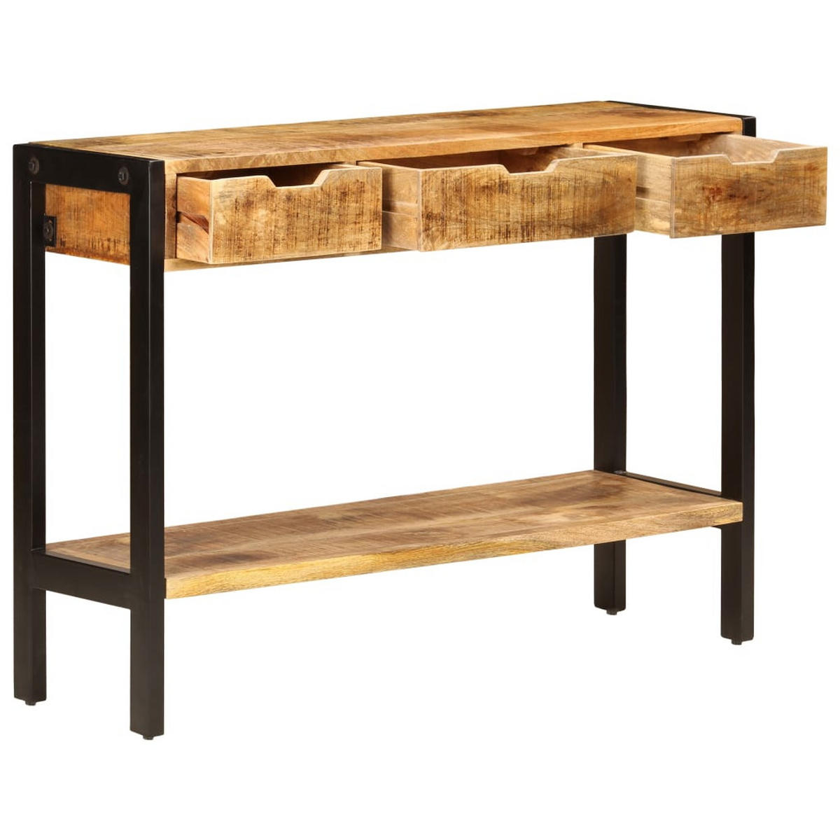 SIDEBOARD Mit 3 Schubladen 110/35/75 Cm Massivholz Mango - Braun, Holz (35/75/110cm) - vidaXL