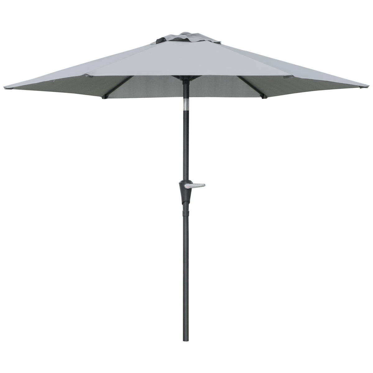 SONNENSCHIRM DE-11369 neigbar, hexagonal, mit Kurbel Grau - Grau, Metall (230/230cm) - ComfortXL