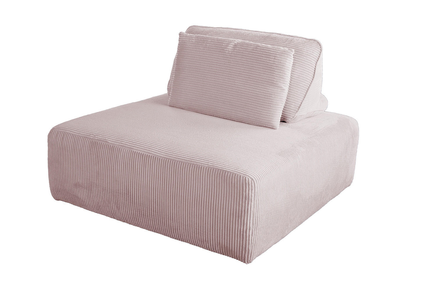 HOCKER MIT RÜCKENKISSEN WIOLO SOFT Pink Cord - Pink/Schwarz, Kunststoff/Textil (111/84/111cm) - KAWOLA