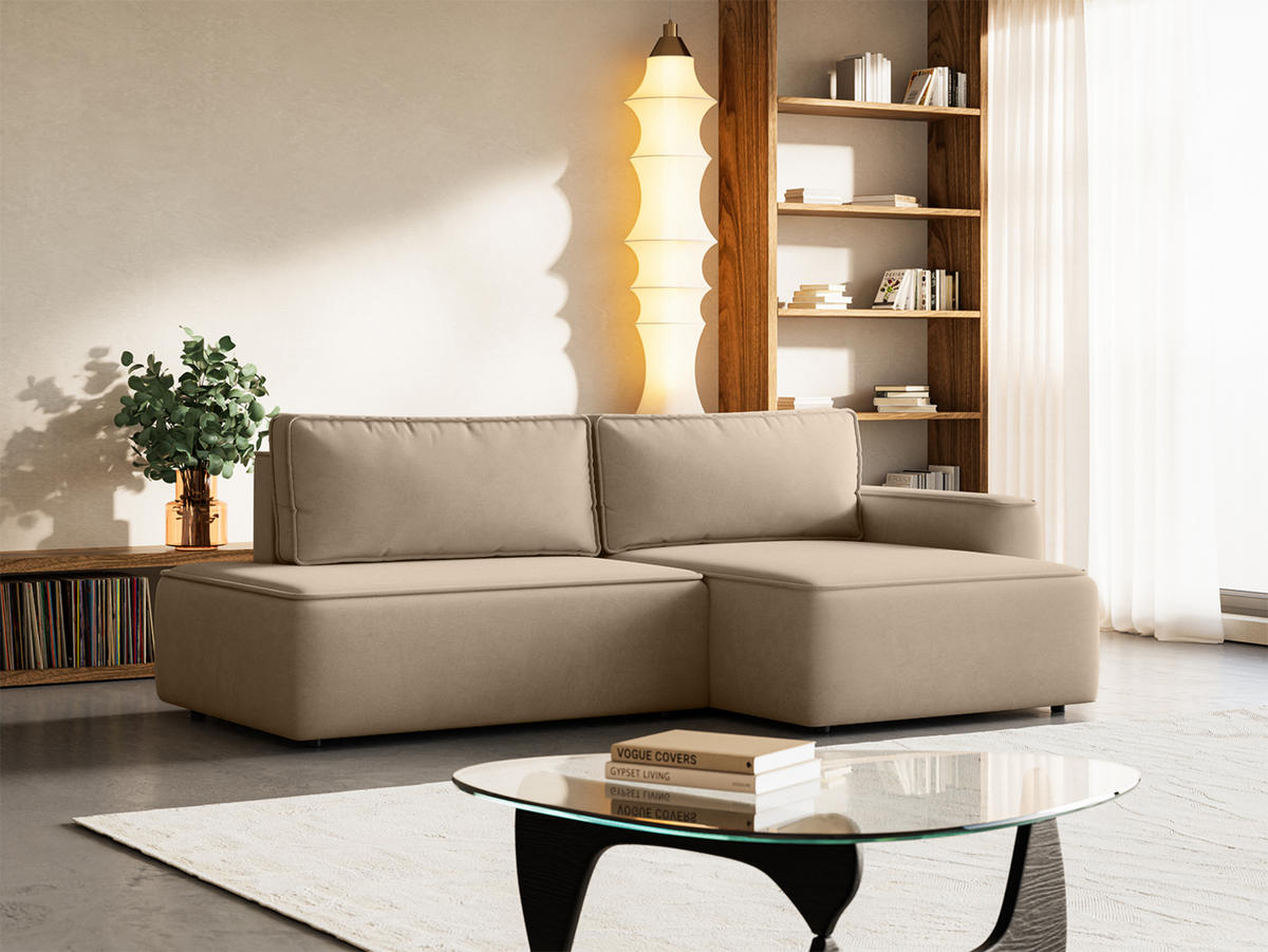 ECKSOFA Sarro mit Schlaffunktion, Beige - Beige, Textil (260/165cm) - Fedve