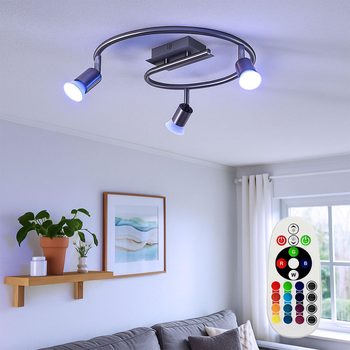 LED DECKENLEUCHTE VELA OPTIMA Silber gebürstet - Silberfarben, Metall (50/50/17cm)