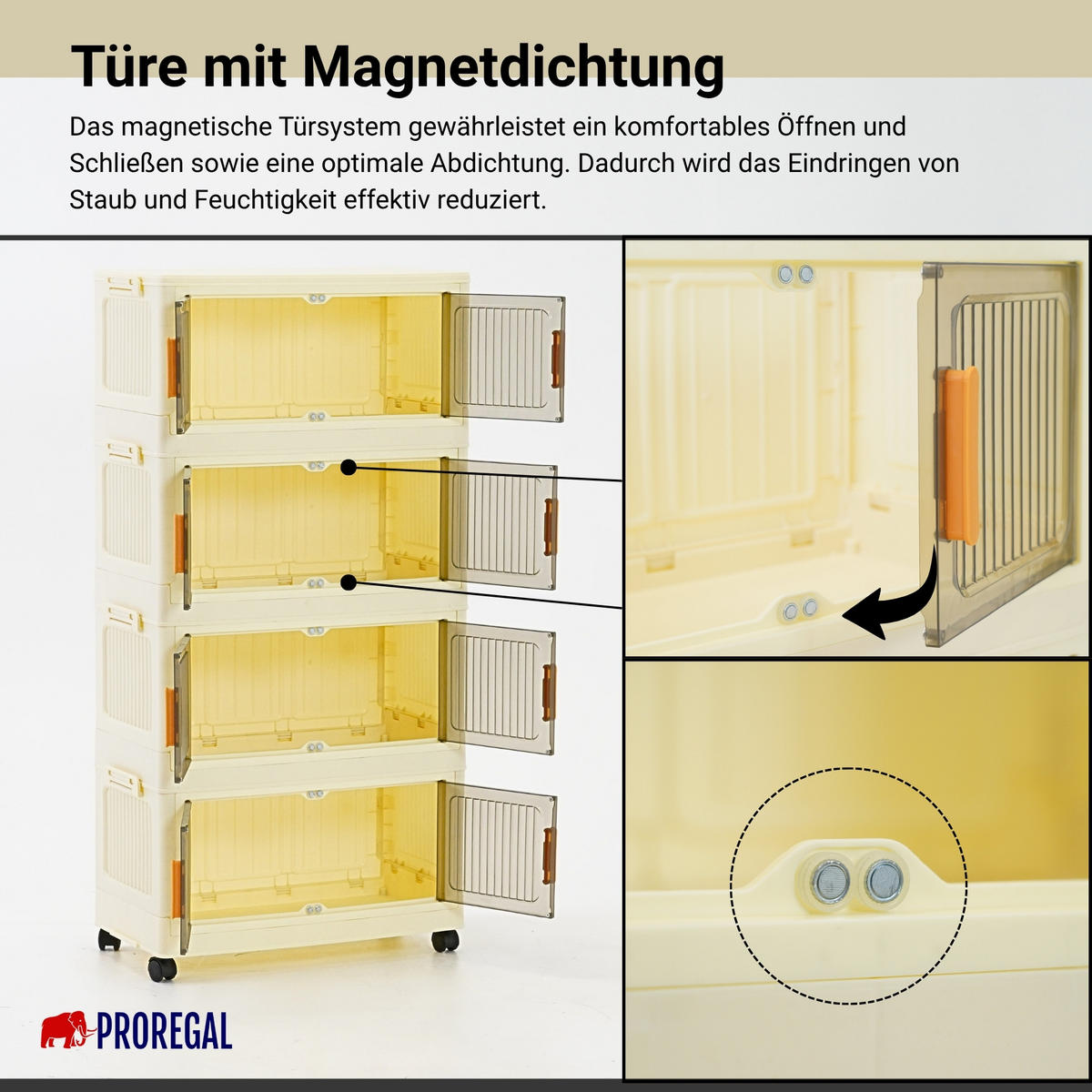AUFBEWAHRUNGSBOXEN EasyCube stapelbar 4 Ebenen und Rollen 38L Weiß-Transparent - Weiß, Kunststoff (60/25.5/28cm) - BERLINLODGE