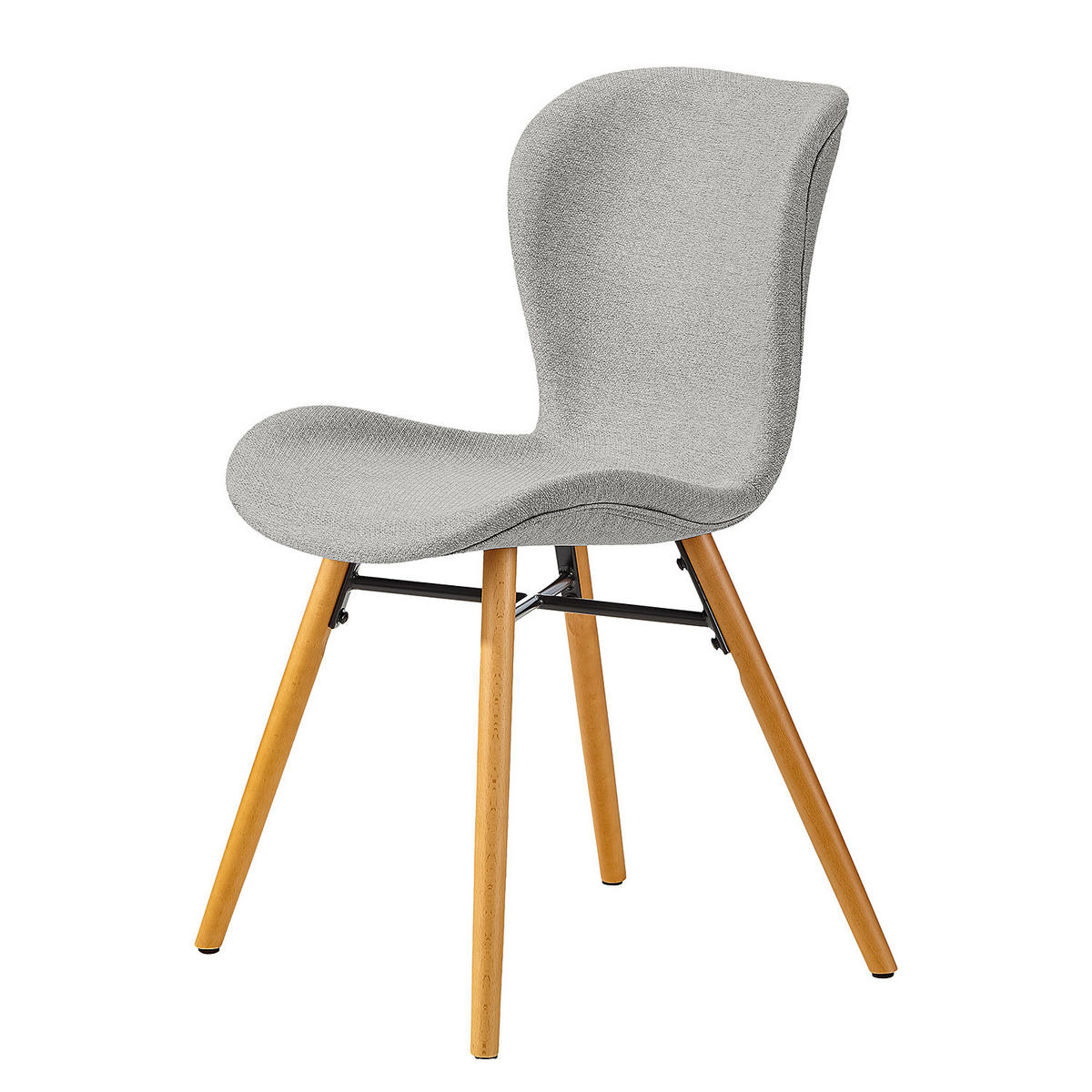 POLSTERSTUHL - Buchefarben/Hellgrau, Textil (47/83/53cm) - home24