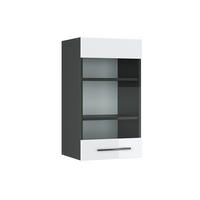 KÜCHENGLASSCHRANK Fame-Line Weiß Hochglanz 40 cm - Weiß Hochglanz/Anthrazit, Holzwerkstoff (40/72/34.1cm) - Vicco