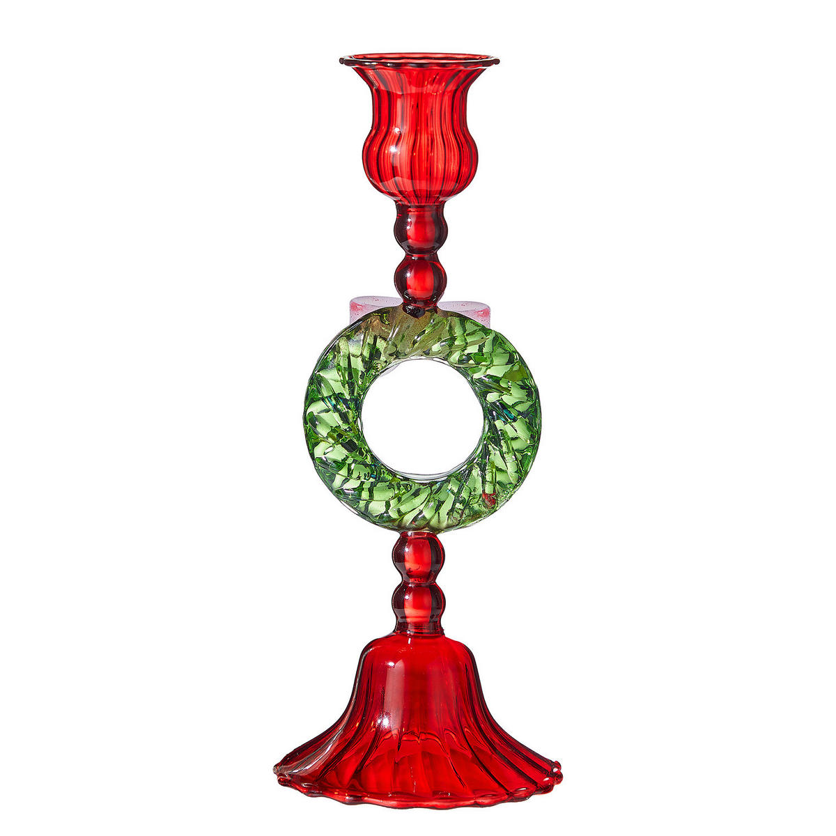 KERZENHALTER Merry & Bright Kranz - Rot, Glas (9/21/2cm) - Butlers