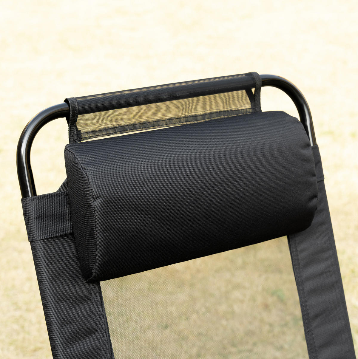 KLAPPSTUHL-SET 62/70/109 cm mit 5-fach verstellbarer Rückenlehne, faltbar und Stahlgestell, Schwarz - Schwarz, Metall (70/109/62cm) - Redom
