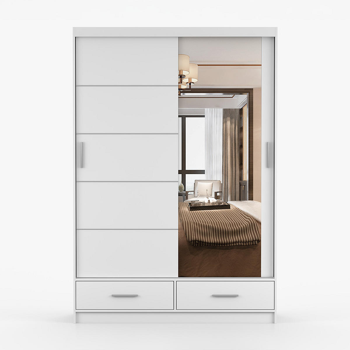 KLEIDERSCHRANK Florence 150 cm, 150/218/61, 2-türig, weiß - Weiß, Holzwerkstoff (150/218/61cm) - imoebel24
