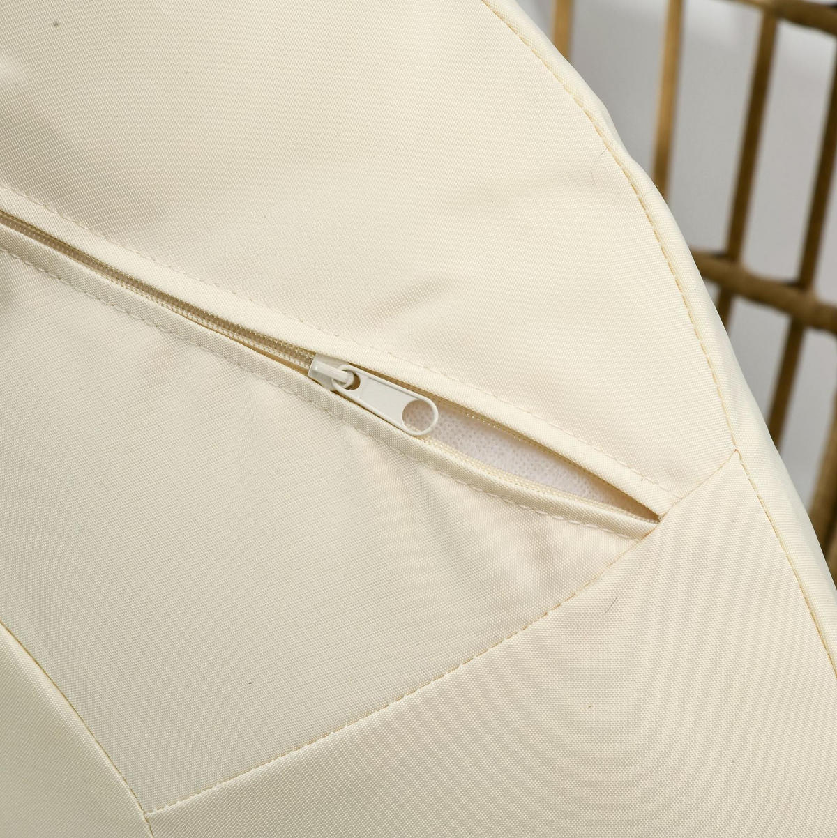GARTENSTUHL aus Stahl 105x90x148 cm in Khaki mit Sitzkissen - Beige, Metall (105/148/90cm) - Modfu