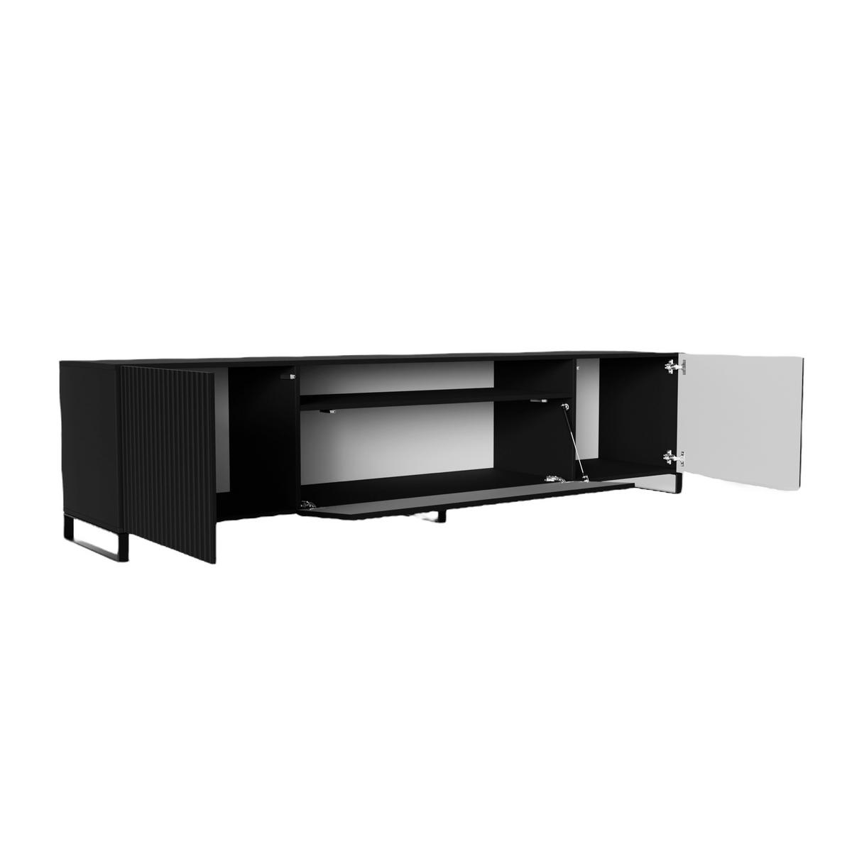 TV-SCHRANK Noe III 200 cm, dreitürig, schwarz - Schwarz, Kunststoff (200/53/41cm) - Margaret Hadas24
