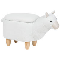 TIERHOCKER Alpaca 30/65/45 cm - Weiß, Textil (65/45/30cm) - Beliani