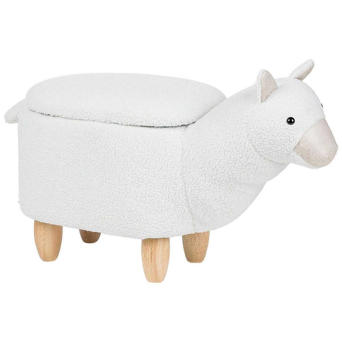 TIERHOCKER Alpaca 30/65/45 cm - Weiß, Textil (65/45/30cm) - Beliani